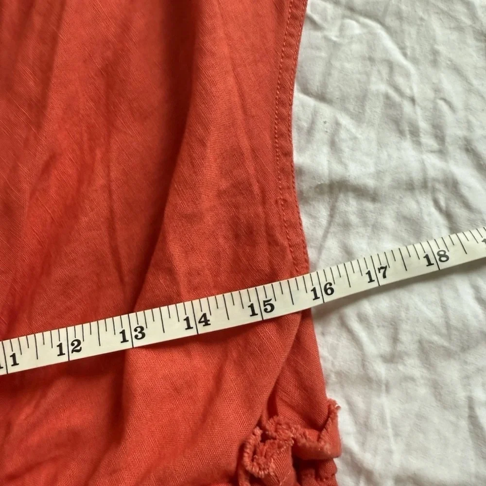IRO “Billow” Red Ruffle Mini Dress Size 36 (US 4) Linen Blend V Neck Tiered - Picture 5 of 7